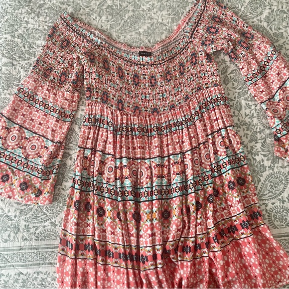 Torrid Smocked Mosaic Print Baby Doll Dress - Picture 4 of 10